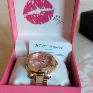 Betsey Johnson Rose Gold and Pink Women's Watch